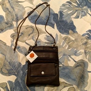 L1 leather crossbody